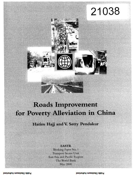 Roads Improvement for Poverty Alleviation in PRC