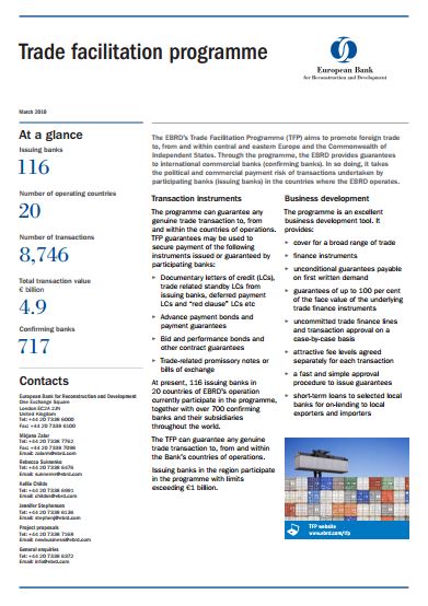 Fact Sheet: The EBRD’s Trade Facilitation Programme