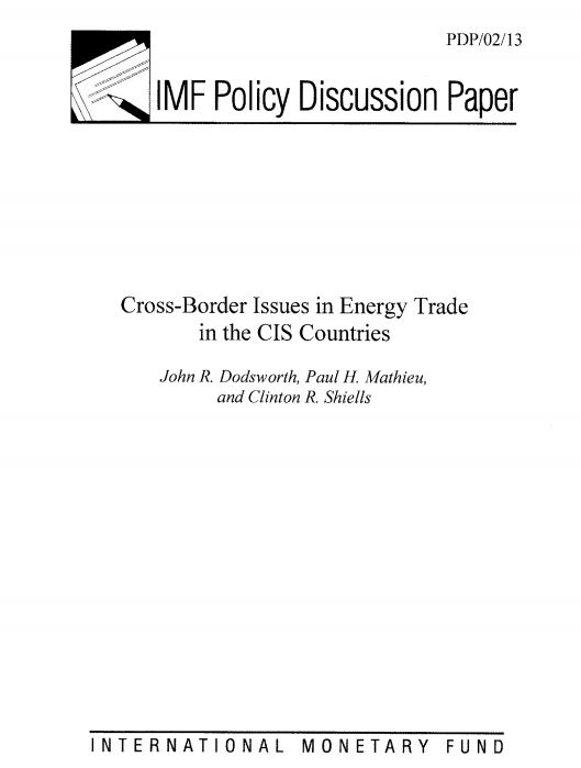 Cross-Border Issues in Energy Trade in the CIS Countries