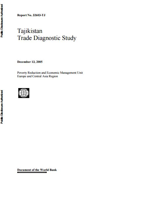 Tajikistan Trade Diagnostic Study