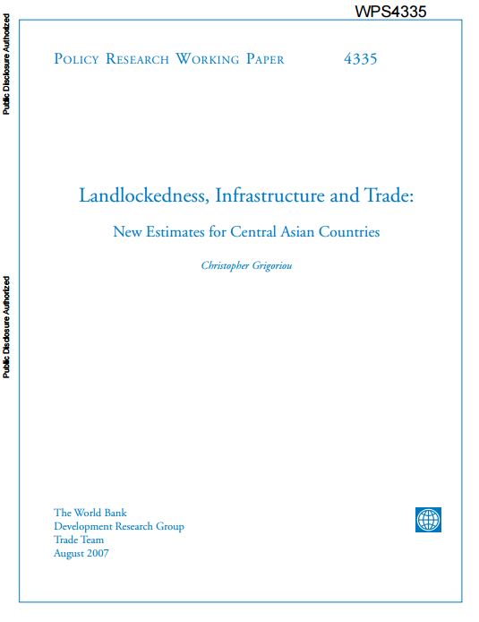 Landlockedness, Infrastructure and Trade: New Estimates for Central Asian Countries