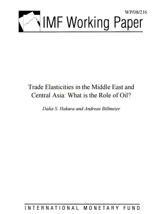Trade Elasticities in the Middle East and Central Asia: What is the Role of Oil?