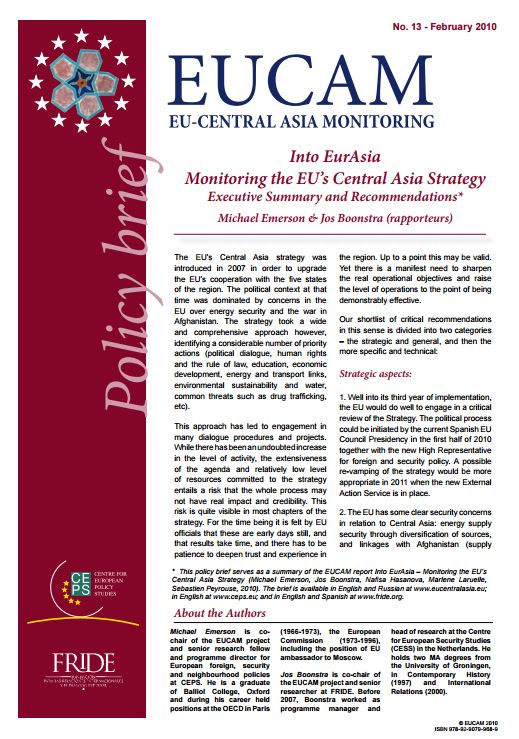 Into EurAsia – Monitoring the EU’s Central Asia Strategy: Executive Summary and Recommendations