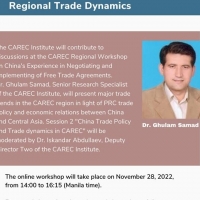 CAREC Institute Will Present About Regional Trade Dynamics