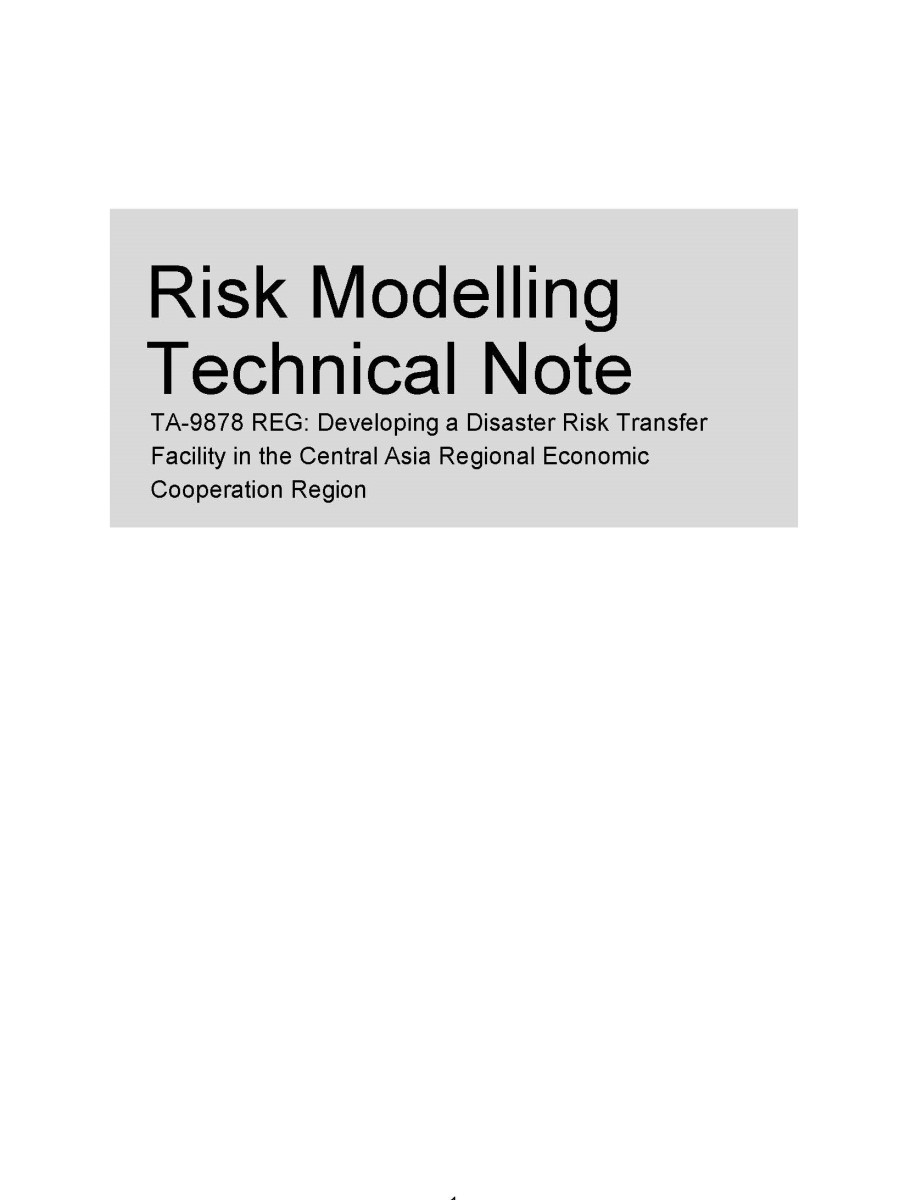 Risk Modelling Technical Note