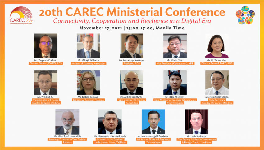 20th CAREC Ministerial Conference Marks New Health, Digital Approaches to Regional Integration