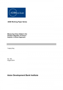 Measuring Value Added in the People’s Republic of China’s Exports: A Direct Approach