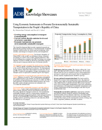 Using Economic Instruments to Promote Environmentally Sustainable Transportation in the People’s Republic of China